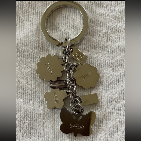 EUC Coach Spring Floral Butterfly Keychain Fob Bag Charm - Picture 6 of 9